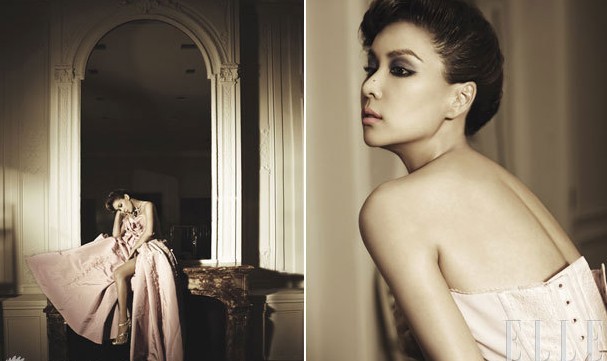 张东健女友婚纱写真 高小英华贵气质出众