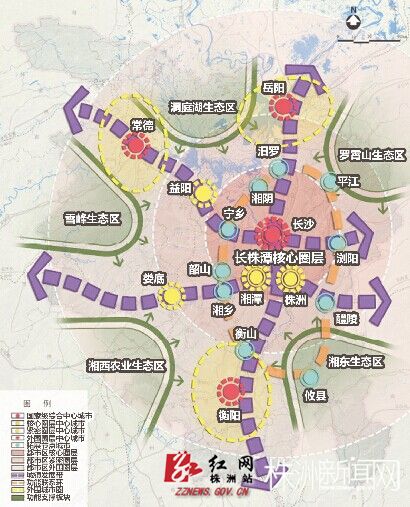 长株潭城市群区域规划示意图 资料图片