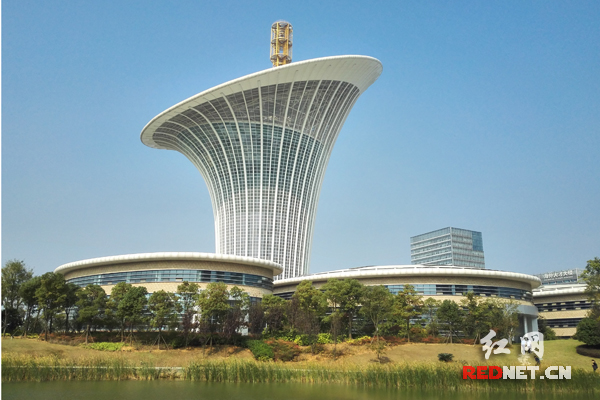 寓意武汉新能源之花,本项建筑为目前国内最大的仿生建筑,整体造型似