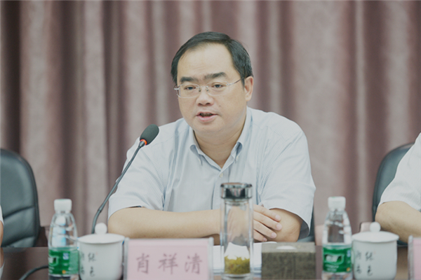 湖南省知识产权局党组书记,局长肖祥清发言.