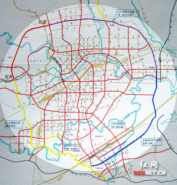 娄底市城区外环线规划示意图
