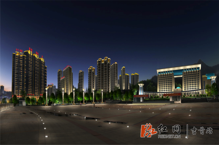 吉首市城区夜景亮化工程基本完成